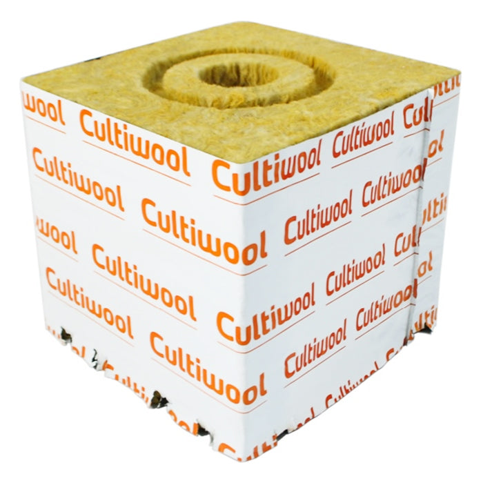 Cultiwool 6" x 6" x 6" Growing Blocks w/ Optidrain & Donut Ring (48 Blocks/Case)