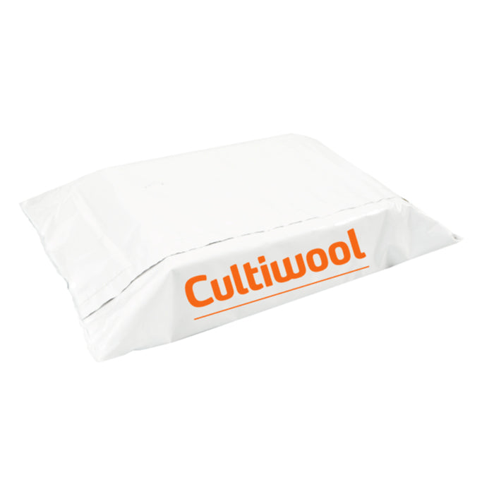 White Cultiwool package of mini slabs with orange 'Cultiwool' logo and line.