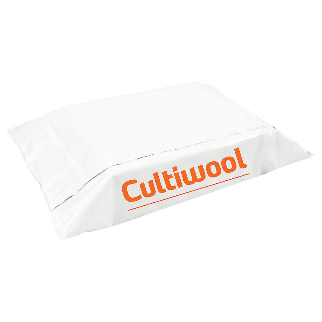 White Cultiwool package of mini slabs with orange 'Cultiwool' logo and line.