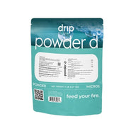 Drip Hydro Powder D 5lb bag, turquoise packaging with text and ingredient list.