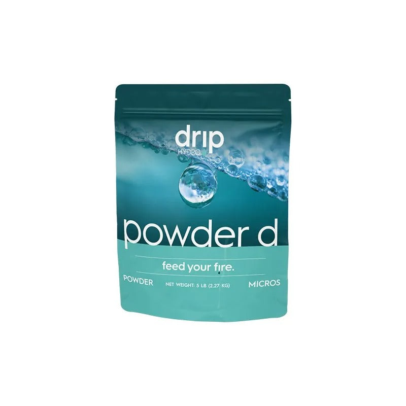 Drip Hydro Powder-D 5lb bag featuring the brand logo, water droplet graphic, and text.