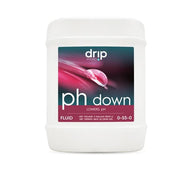 Drip Hydro pH Down 5-gallon jug with pink swirl graphic.