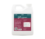 White jug of Drip Hydro pH Down plant nutrient, lowers pH.