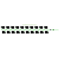 EASYFEED 20 POT 2 ROW 16L KIT: Diagram of 20 black pots in two rows connected by a green irrigation system.