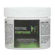 White EZ-CLONE Rooting Compound 2 FL OZ jar with a green and black label, used for plant cloning and propagation.