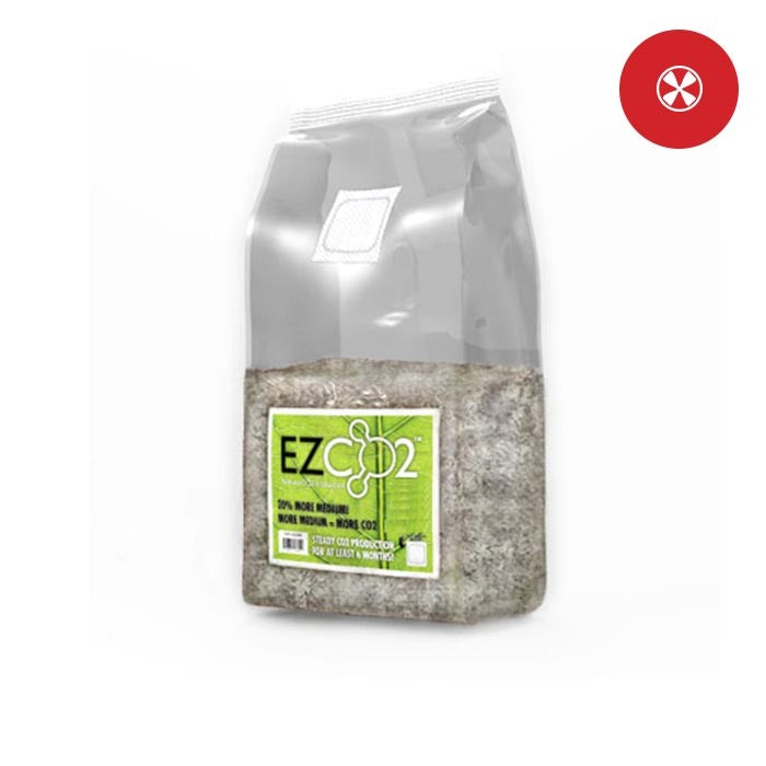 EZCO2 bag with a green label that says "EZCO2" and "steady CO2 production."