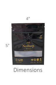 Black 1/8 oz NoBurp bag for passive curing, 4