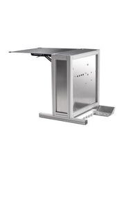 EZ Trim Bud Bucker Mini: a metal bud stripping machine with a folding table and debris tray.