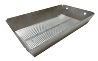 Stainless steel XL bud shaker box with a slatted tray and two holes in the lid.