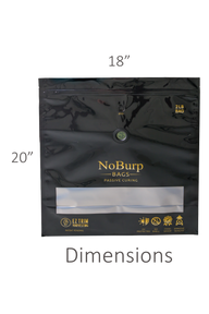 Black 2lb NoBurp bags with a clear window, temperature gauge, and 