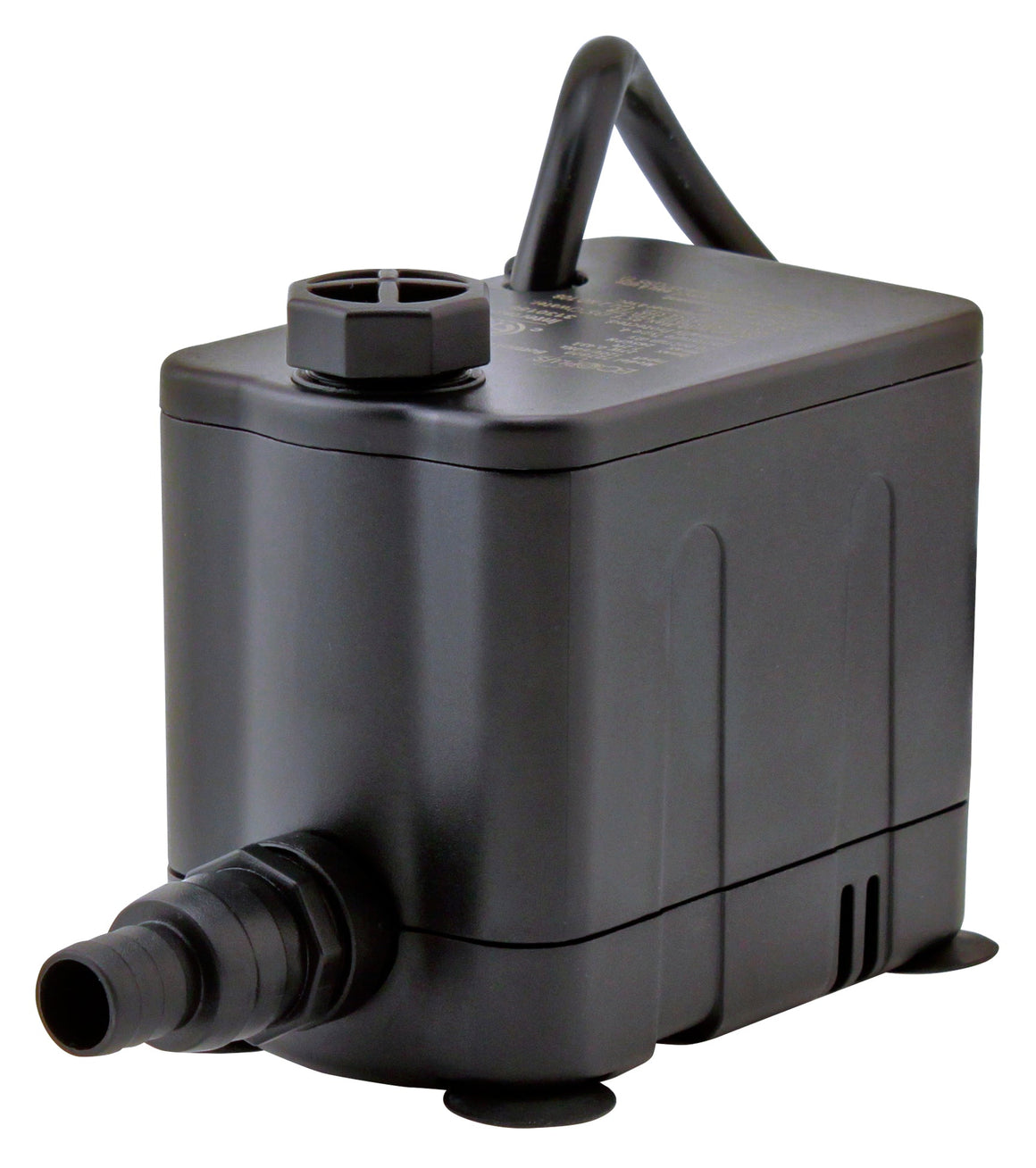 Black EcoPlus convertible bottom draw water pump with ribbed nozzle.