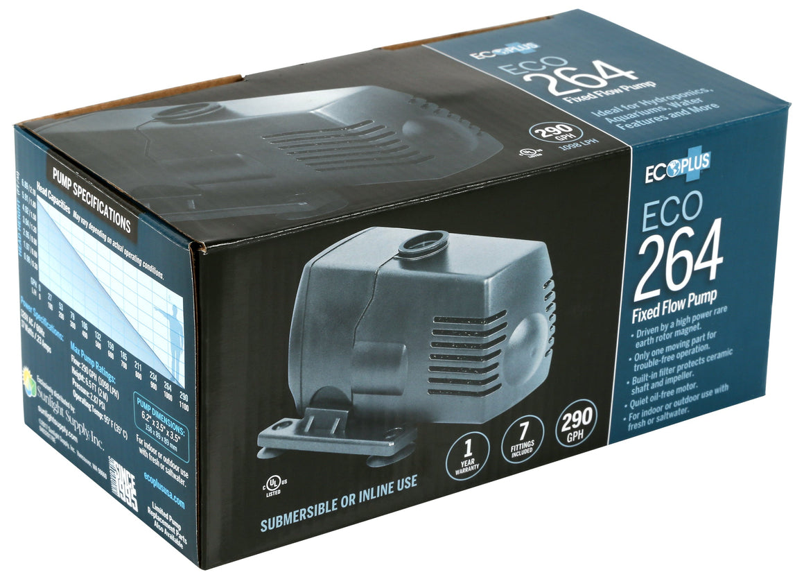 EcoPlus Eco 264 Fixed Flow Submersible/Inline Pump (290 GPH)