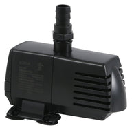 Black EcoPlus submersible pump with ridged outlet and suction feet.