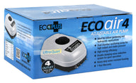 EcoPlus EcoAir4 adjustable air pump box with product image, specifications, and features.