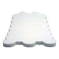 White Ez-Clone soft foam cloning collar mat, with scalloped edges and embossed circular patterns.