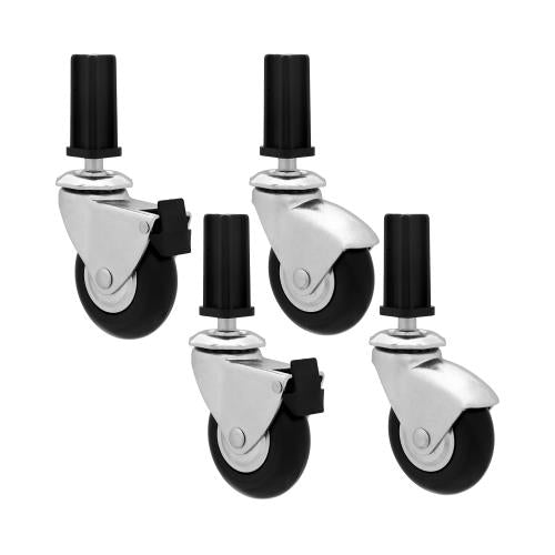 Four HD caster wheels with black stem mounts.