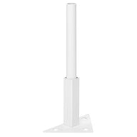 White rolling bench height reduction kit with triangular base and round pole.