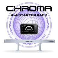 Faven Chroma 4x4 Starter Pack: LED light bar with control screen, on stands, under purple ring graphic.