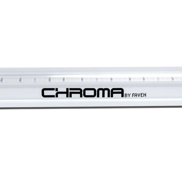 White LED light bar with "CHROMA BY FAVEN" logo, featuring a row of small LEDs.