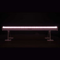 Faven R6/R8 under canopy grow light, pink LED bar on white stands.