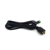 Black FloraFlex 277V LED light power cord with green connector and NEMA L7-15P twist-lock plug.
