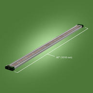 FloraFlex 40-inch (1016mm) single LED grow light bar, silver with red and white LEDs, against green background.