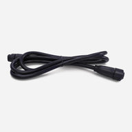 Floraflex 12AWG black extension power cord, coiled with waterproof connectors, secured by a zip tie.
