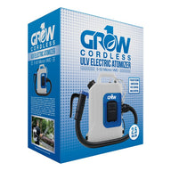 GROW 1 24V cordless backpack fogger ULV atomizer 2.5 gallon. White and blue.