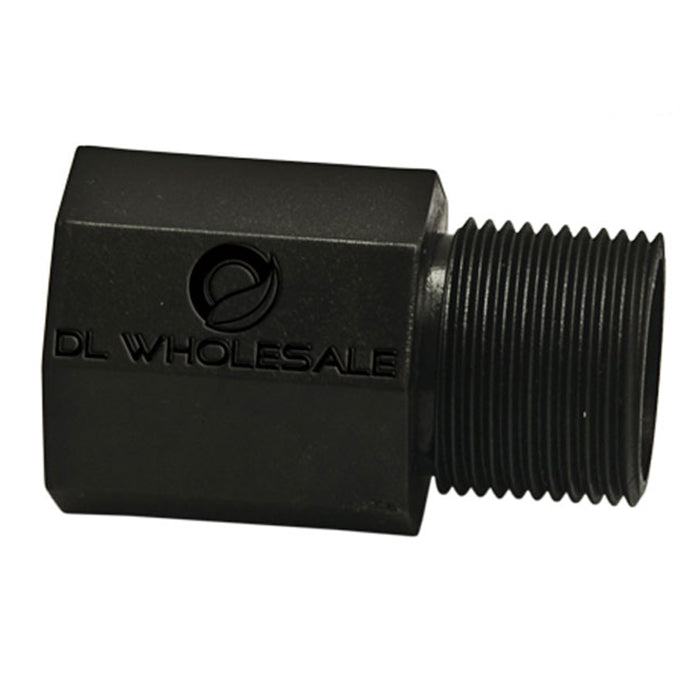Black adapter with "DL WHOLESALE" logo and threaded end.