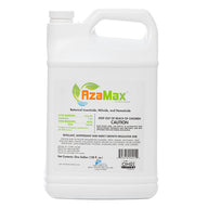 White gallon jug of AzaMax botanical insecticide, miticide, and nematicide.