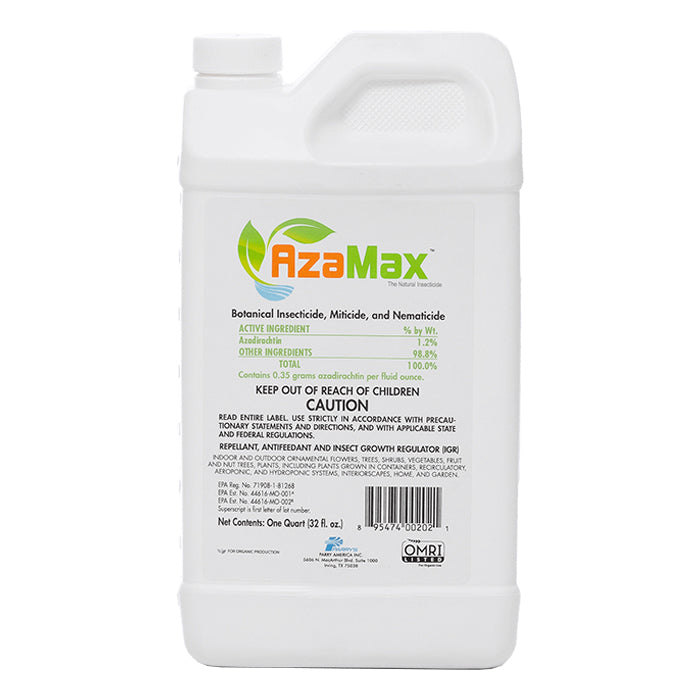 AzaMax botanical insecticide label with active ingredient azadirachtin.