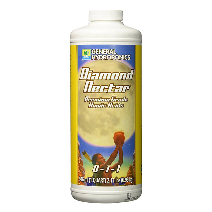 General Hydroponics Diamond Nectar premium humic acids bottle, 1 quart.