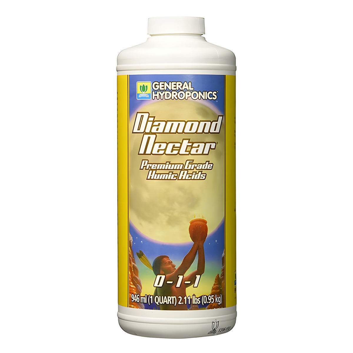 General Hydroponics Diamond Nectar premium humic acids bottle, 1 quart.