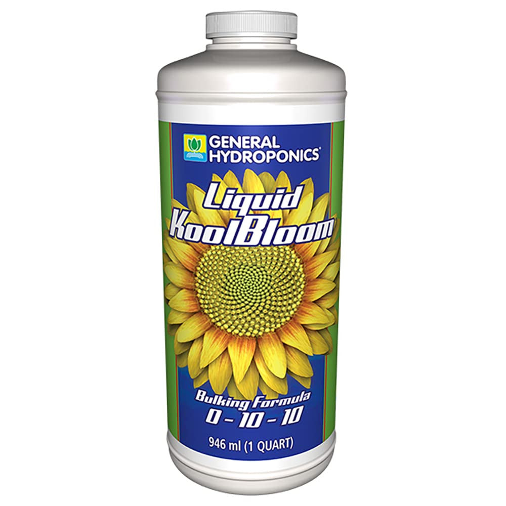 General Hydroponics Liquid KoolBloom 1 quart bottle with sunflower image.