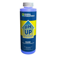 General Hydroponics pH UP bottle, premium buffering solution for pH stability.