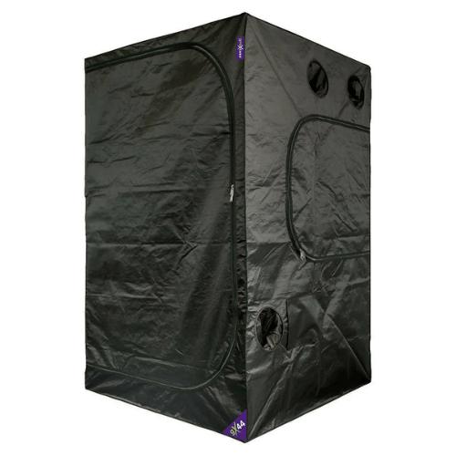 GroXcess 4x4 HD grow room tent with dark fabric, zippers, and vents.