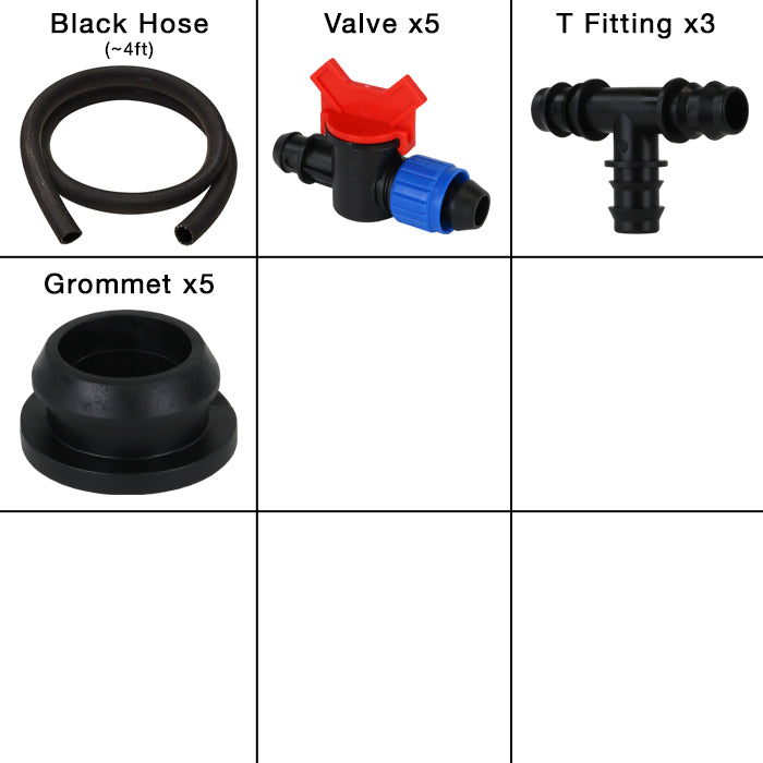 Grow1 Deep Water Culture 4 Bucket + Reservoir Complete Kit - 5 Gallon