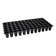 Black 72-cell seedling tray, ideal for starting plants.