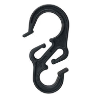 Black plastic multi-hook carabiner with 