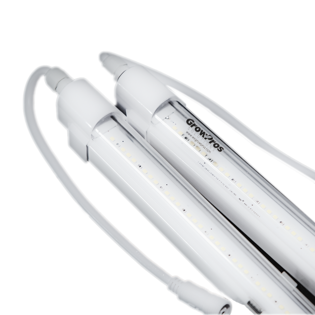 GrowPros Solutions 4ft LED grow light bar with clean, white housing and bright LED diodes.