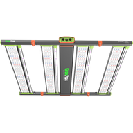 GrowPros Chameleon 4x4 LED grow light with four light bars, green accents, and orange connectors.