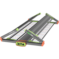 GrowPros Chameleon 4x4 LED grow light with green and orange accents.
