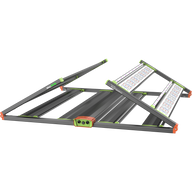 GrowPros Chameleon 4x8 LED grow light with multiple bars and orange/green accents on black background.