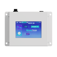 White GrowPros ACS controller with a digital touchscreen displaying fan and plasma generator status.