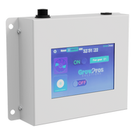 GrowPros ACS Controller with touchscreen display showing fan and plasma generator controls.