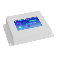 White GrowPros ACS controller with touchscreen displaying fan controls and time.