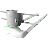 GrowPros Quetzalcoatl air circulation system with grey fan and white ducting.