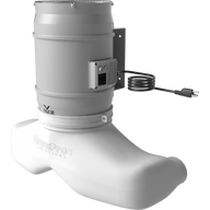 GrowPros Quetzalcoatl air circulator with duct attachment and power cord.