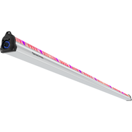 GrowPros Solutions 8ft single channel LED under canopy grow light, silver, with red/purple spectrum.