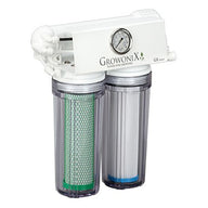 GrowoniX GX200 200GPD reverse osmosis filter system with dual filter housings.